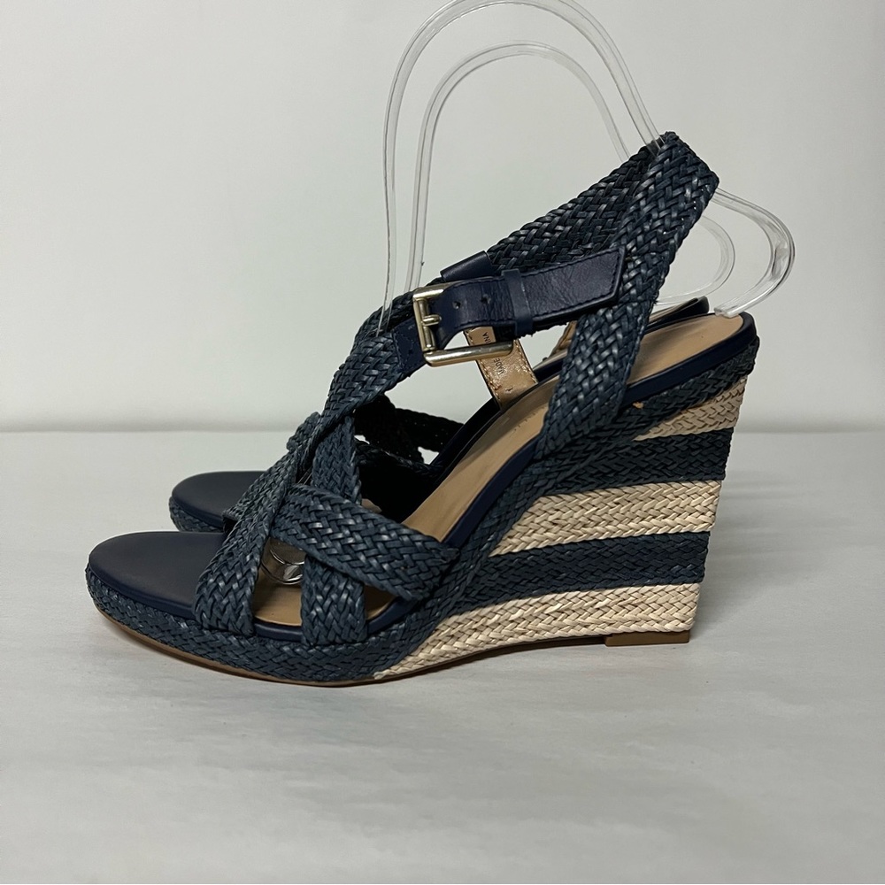 Banana Republic Navy Braided Wedge Sandals